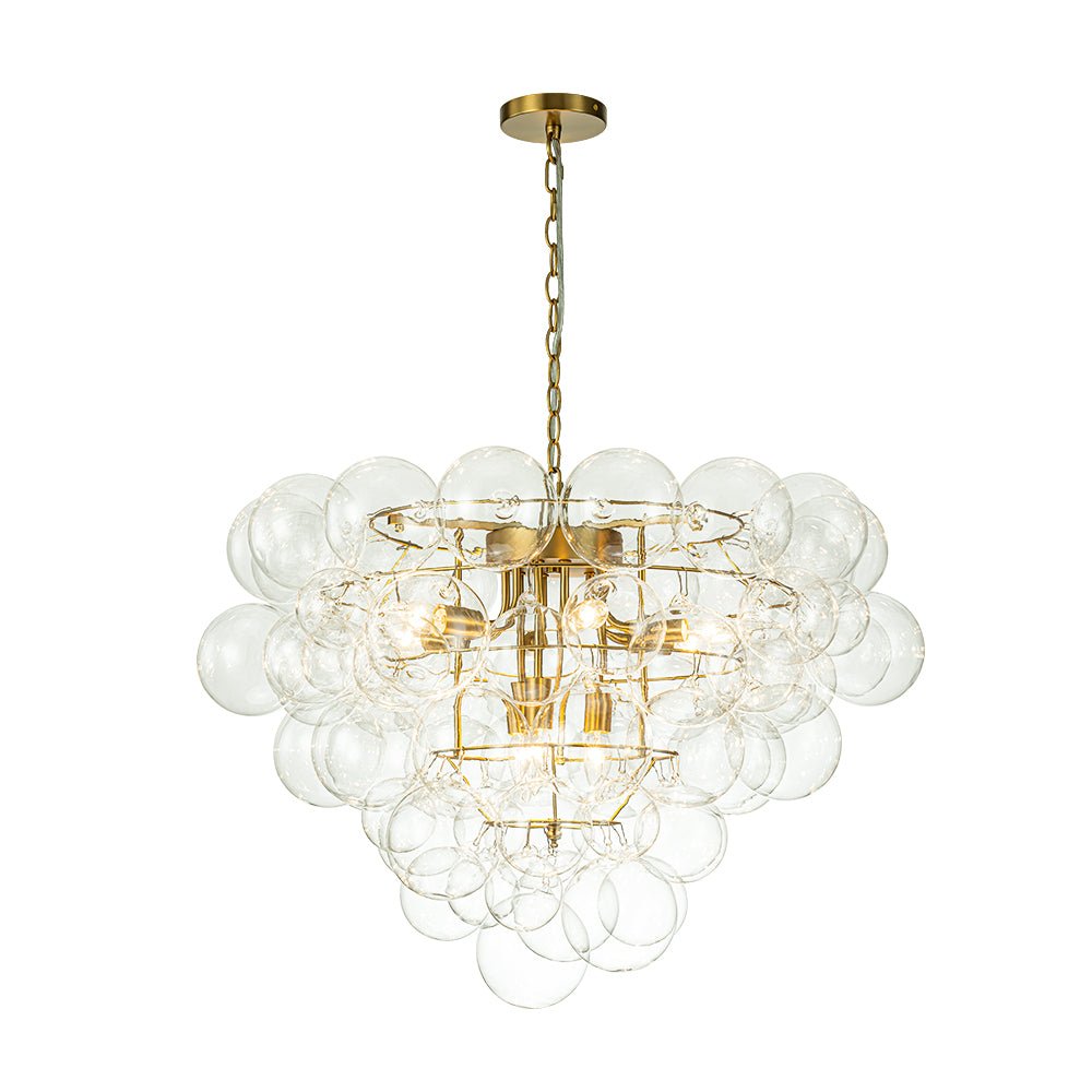 Caelulix Luxury Brass Modern Glass Chandelier