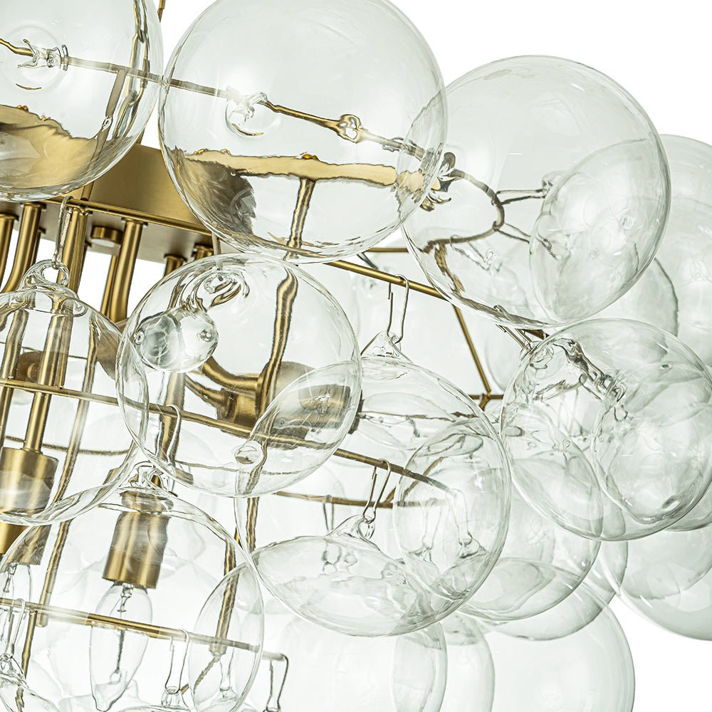 Caelulix Luxury Brass Modern Glass Chandelier