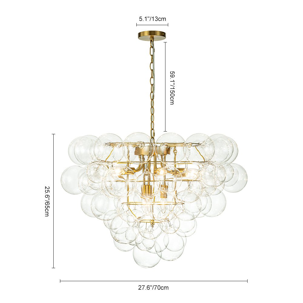 Caelulix Luxury Brass Modern Glass Chandelier