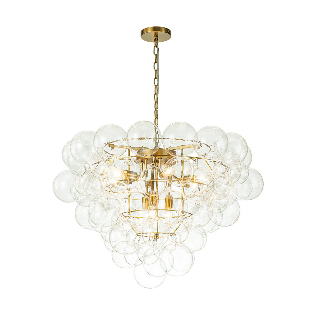 Caelulix Luxury Brass Modern Glass Chandelier