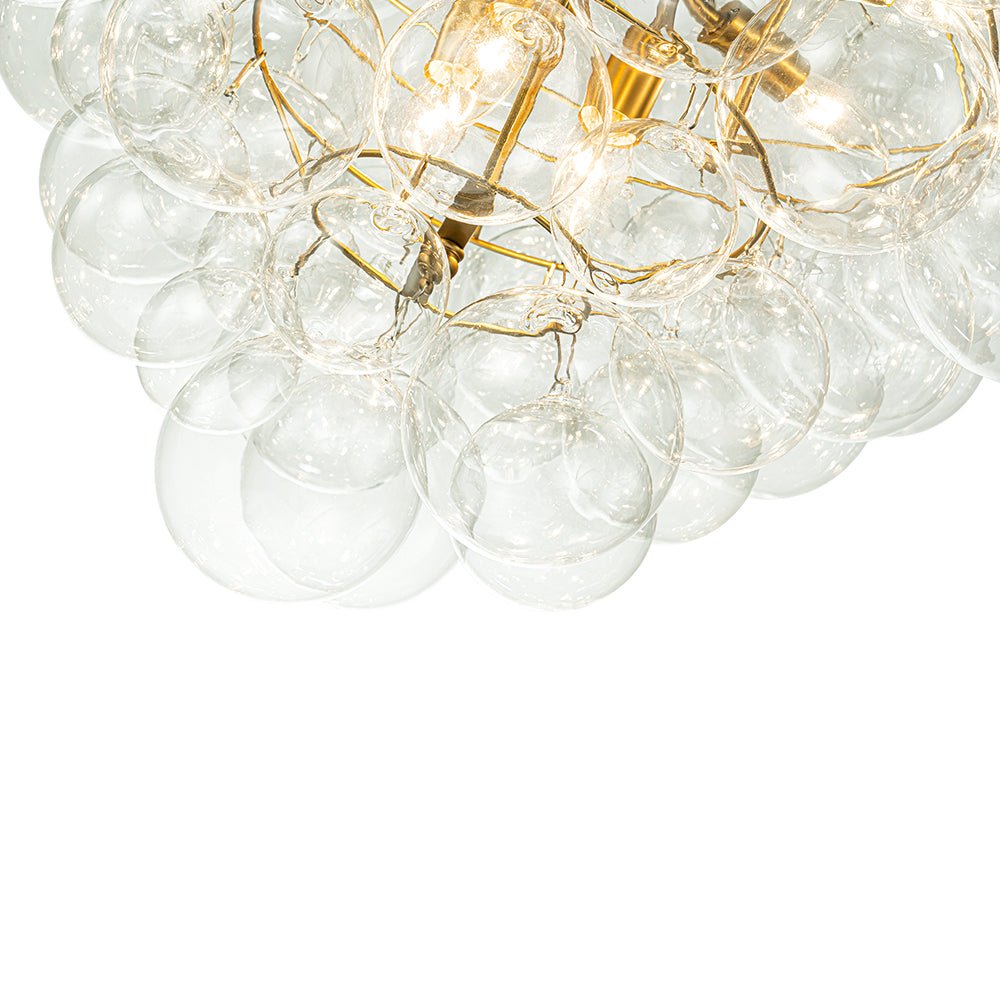 Caelulix Luxury Brass Modern Glass Chandelier