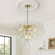 Caelulix Luxury Brass Modern Glass Chandelier