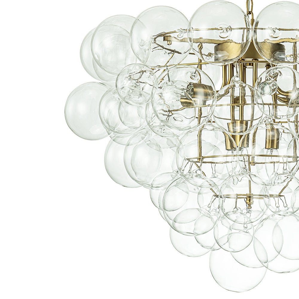 Caelulix Luxury Brass Modern Glass Chandelier