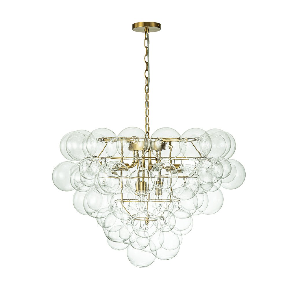 Caelulix Luxury Brass Modern Glass Chandelier