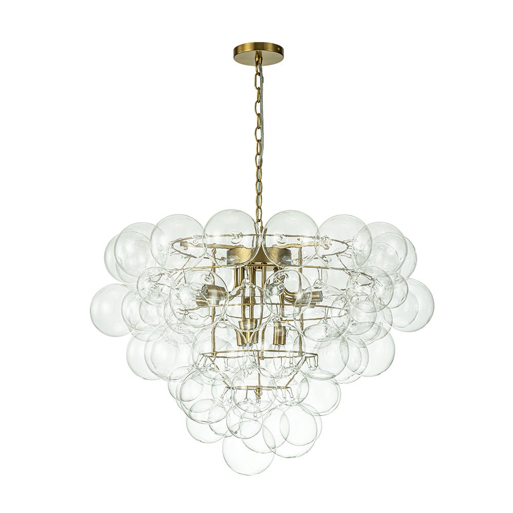 Caelulix Luxury Brass Modern Glass Chandelier