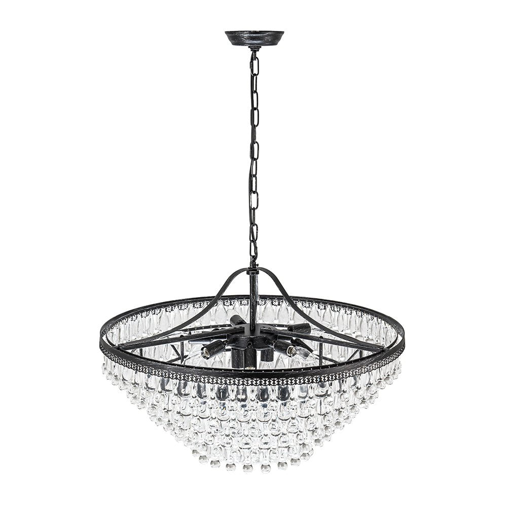 Ildvunix Luxury Glam Tiered Raindrop Crystal Chandelier