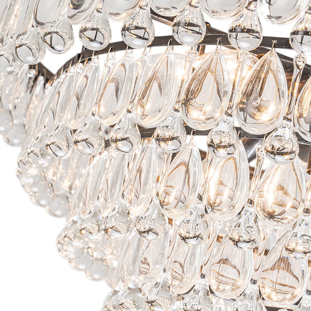 Ildvunix Luxury Glam Tiered Raindrop Crystal Chandelier