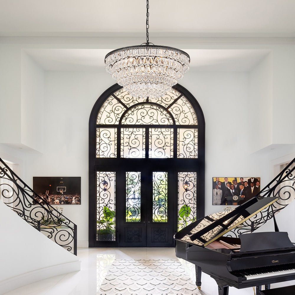Ildvunix Luxury Glam Tiered Raindrop Crystal Chandelier