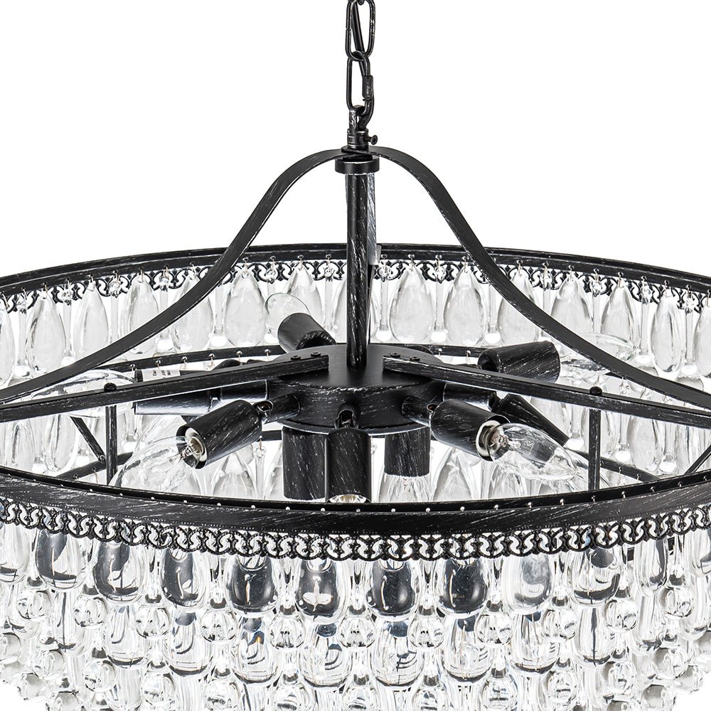 Ildvunix Luxury Glam Tiered Raindrop Crystal Chandelier