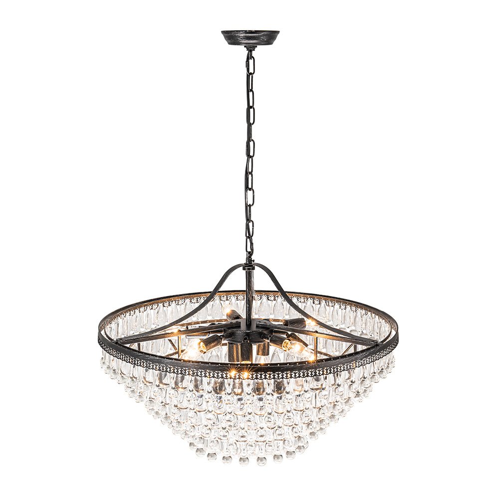Ildvunix Luxury Glam Tiered Raindrop Crystal Chandelier