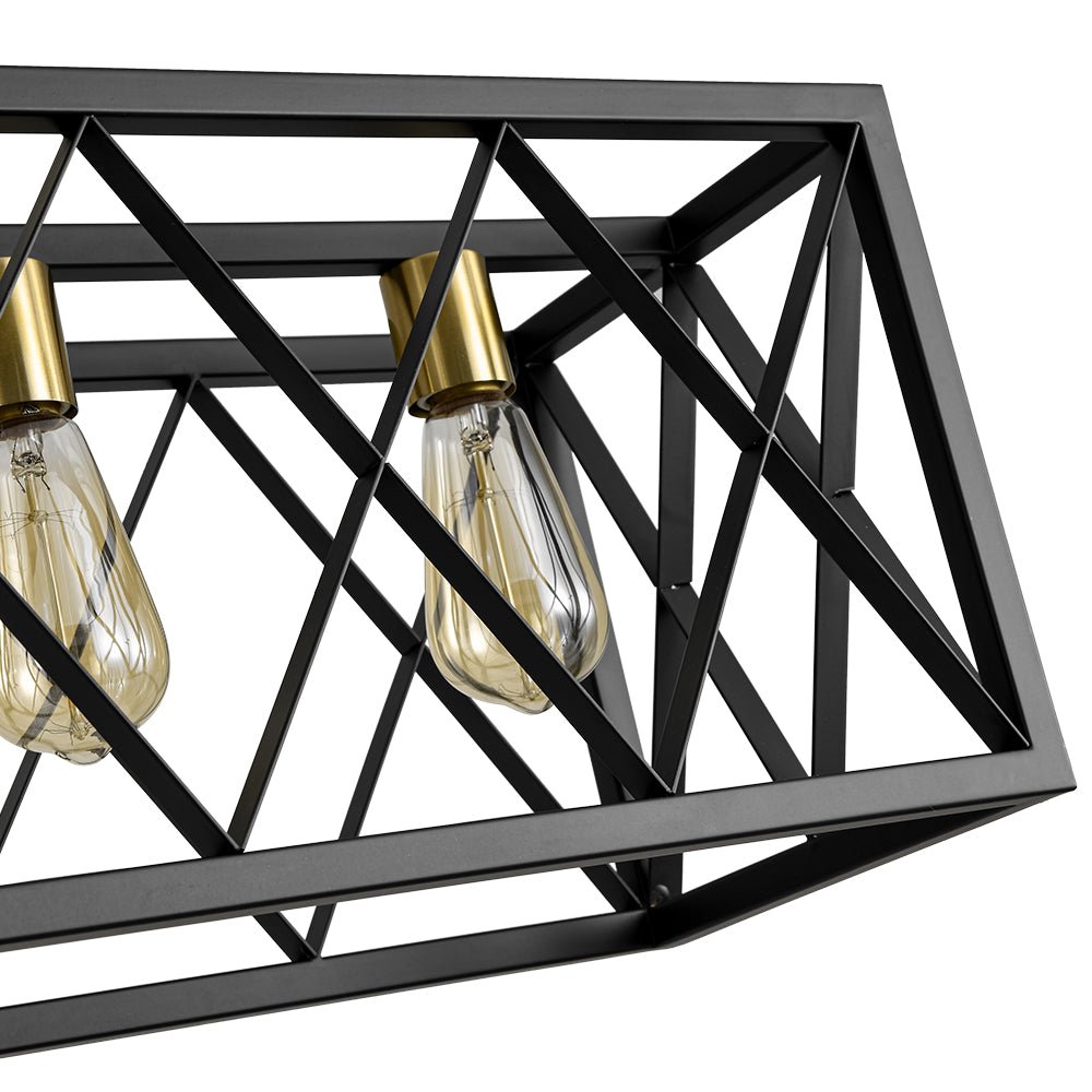 Kvennuvum Matte Cross Framed Metal Chandelier