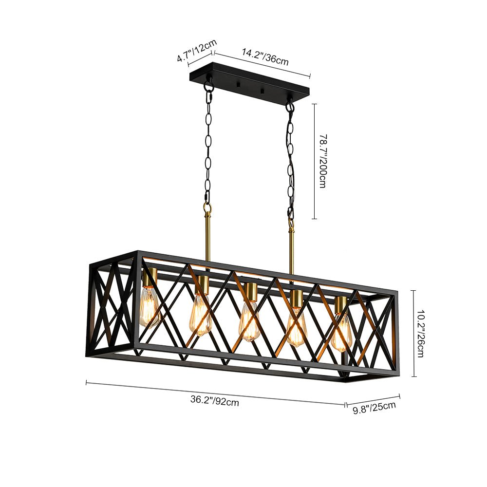 Kvennuvum Matte Cross Framed Metal Chandelier
