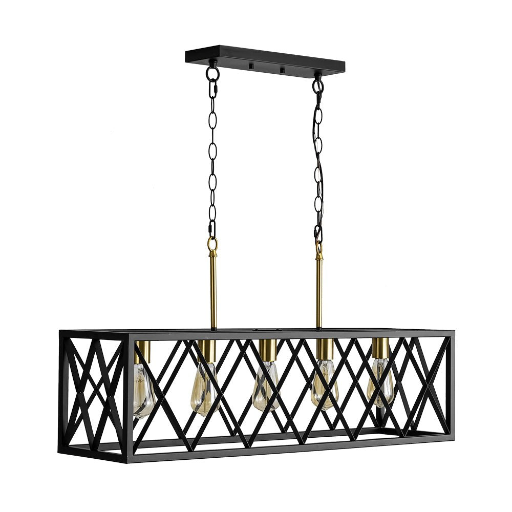 Kvennuvum Matte Cross Framed Metal Chandelier