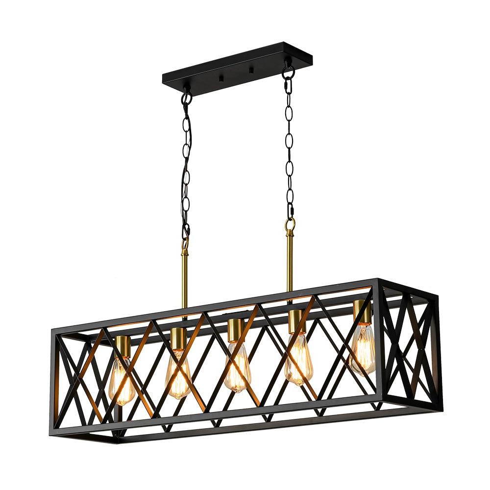 Kvennuvum Matte Cross Framed Metal Chandelier