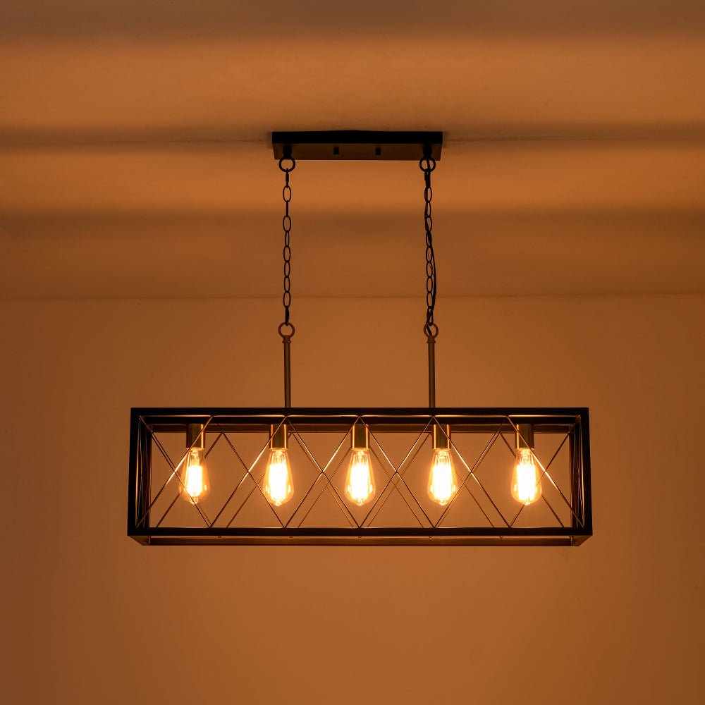 Kvennuvum Matte Cross Framed Metal Chandelier