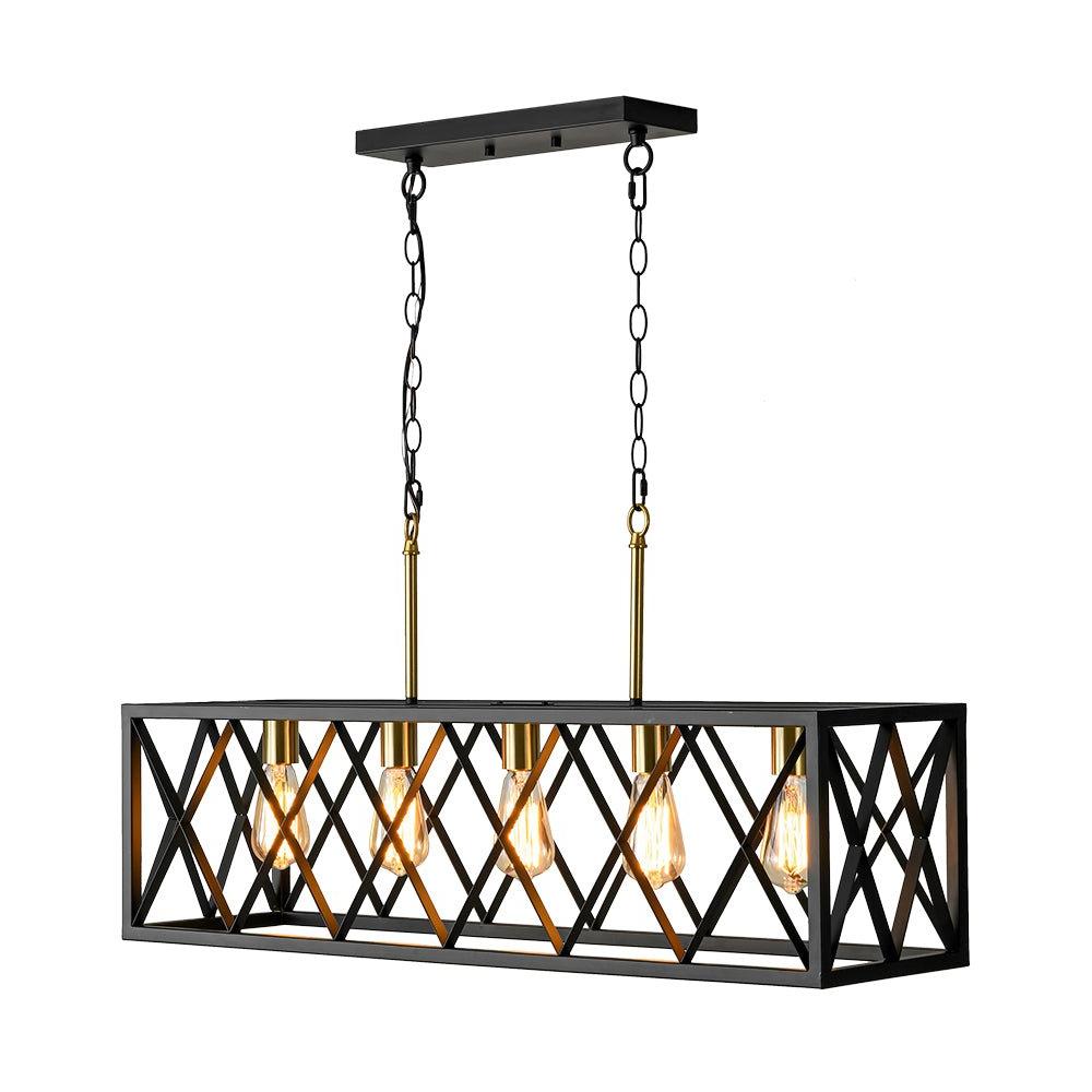 Kvennuvum Matte Cross Framed Metal Chandelier