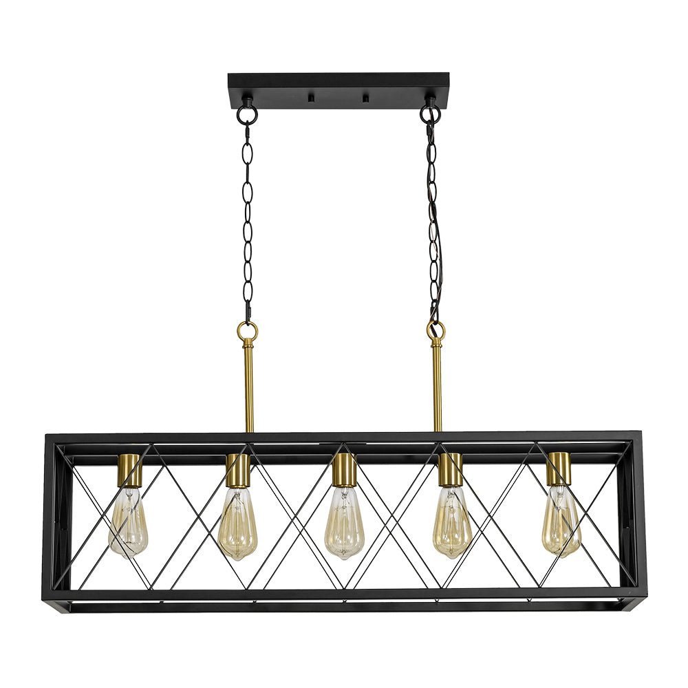 Kvennuvum Matte Cross Framed Metal Chandelier