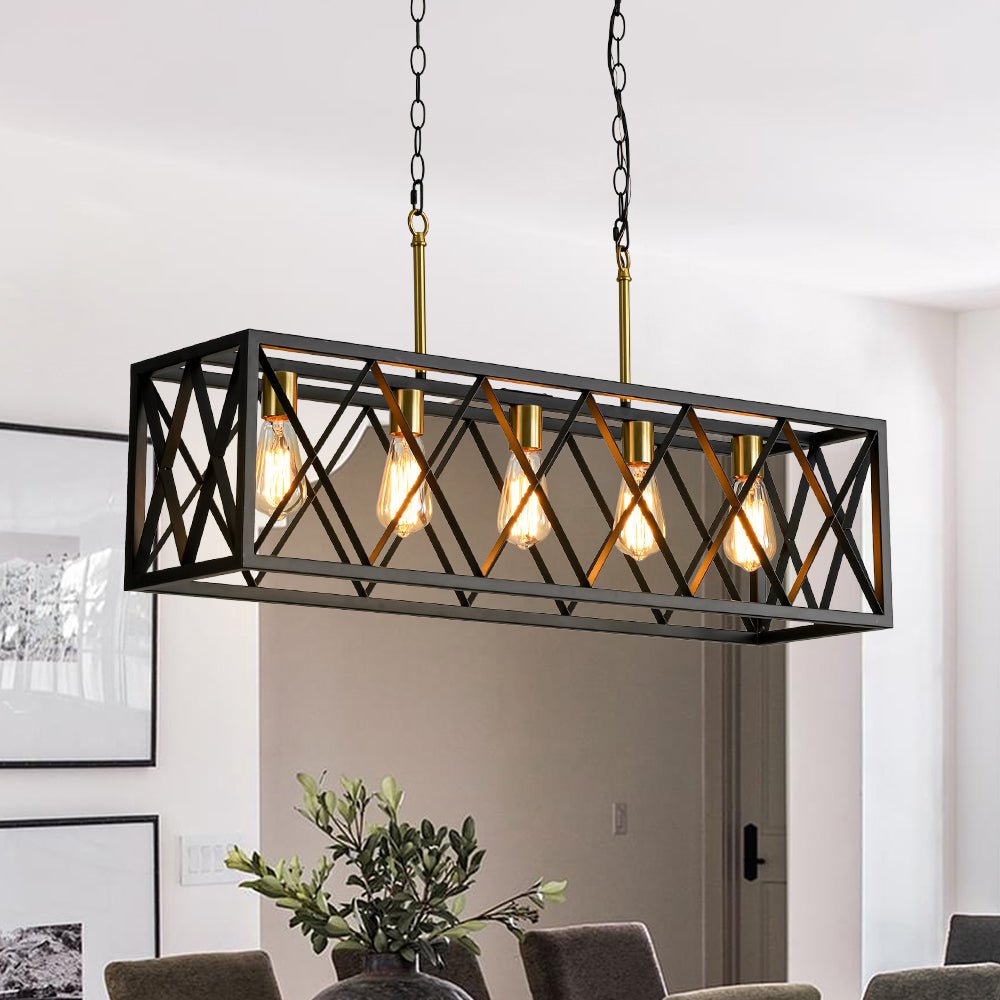 Kvennuvum Matte Cross Framed Metal Chandelier