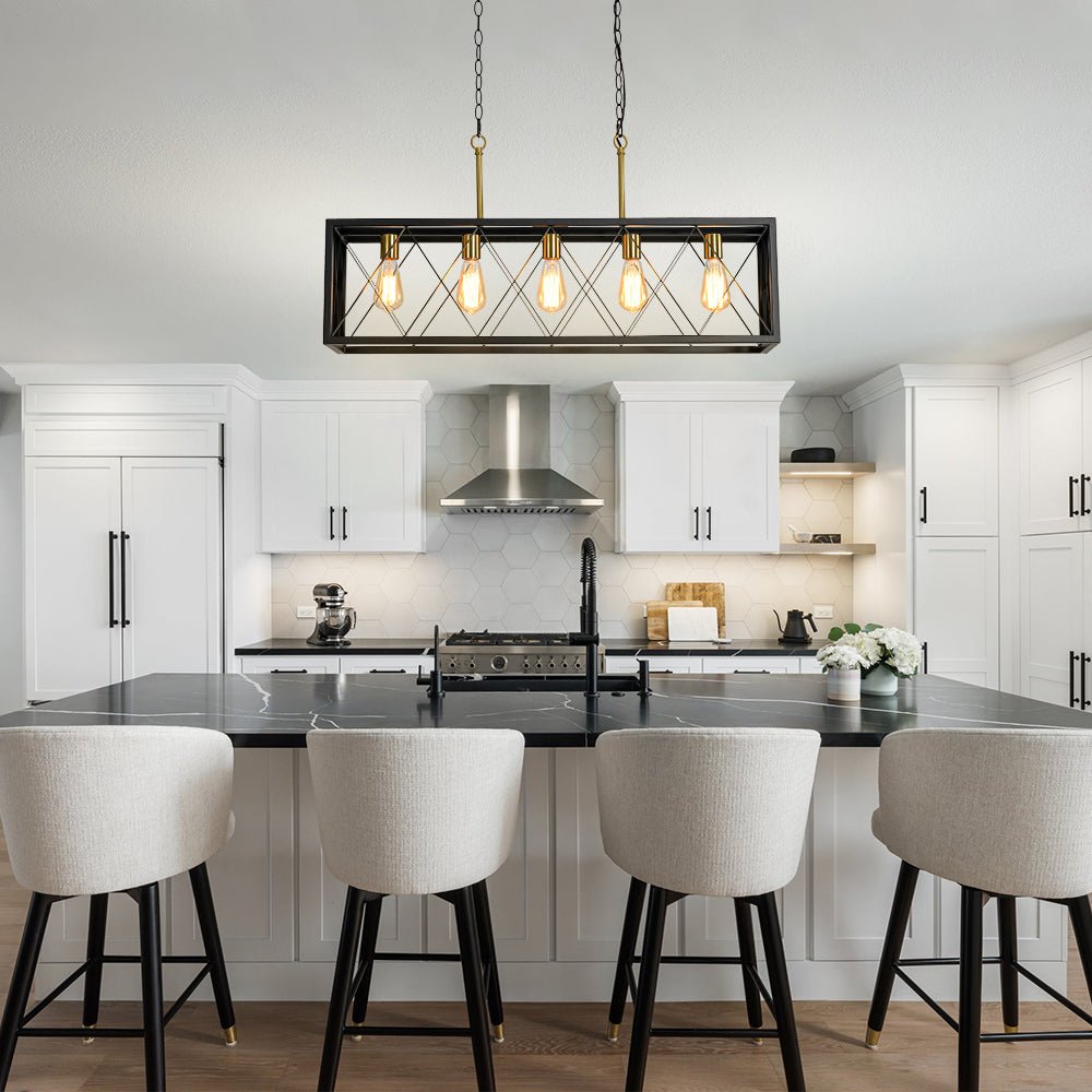 Kvennuvum Matte Cross Framed Metal Chandelier
