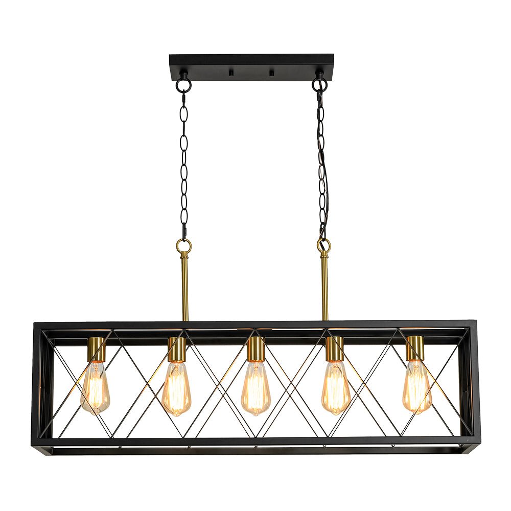 Kvennuvum Matte Cross Framed Metal Chandelier