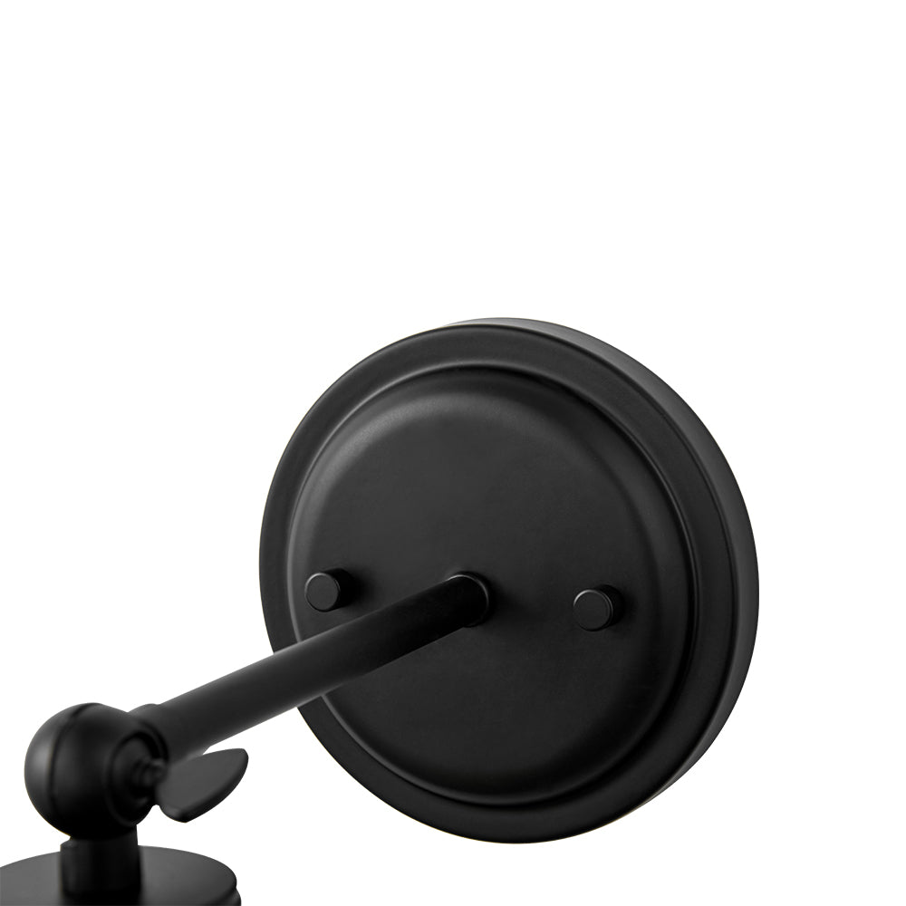 Rauduvo Mid-Century Dome Black Brass Metal Wall Sconce
