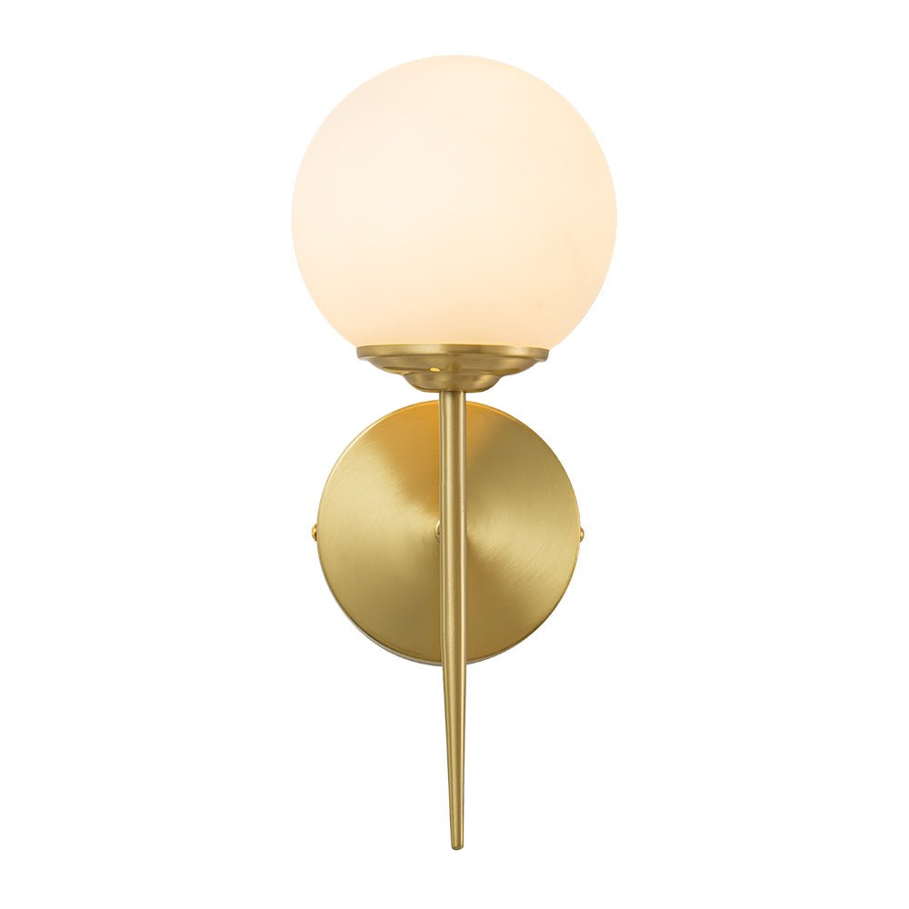 Aether Mid-Century Minimalist Brass Glass Wall Sconce