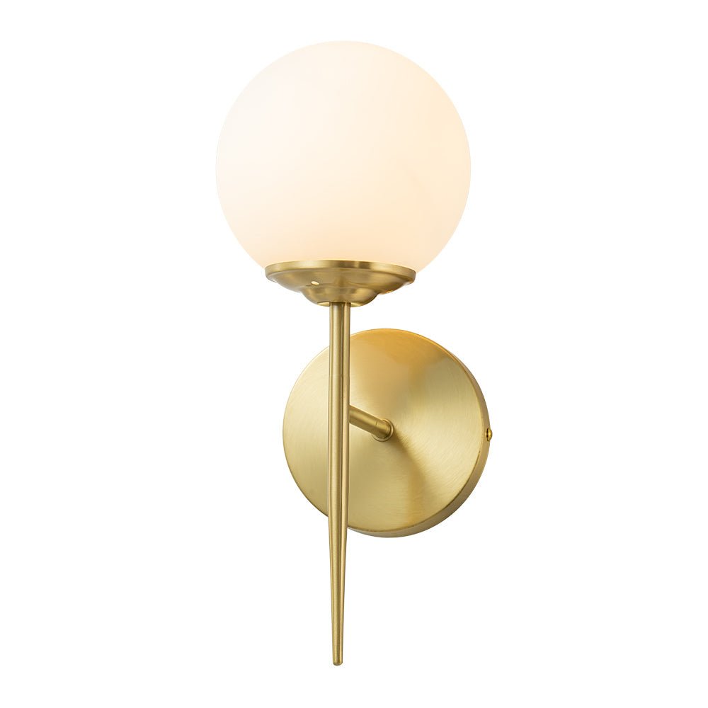 Aether Mid-Century Minimalist Brass Glass Wall Sconce
