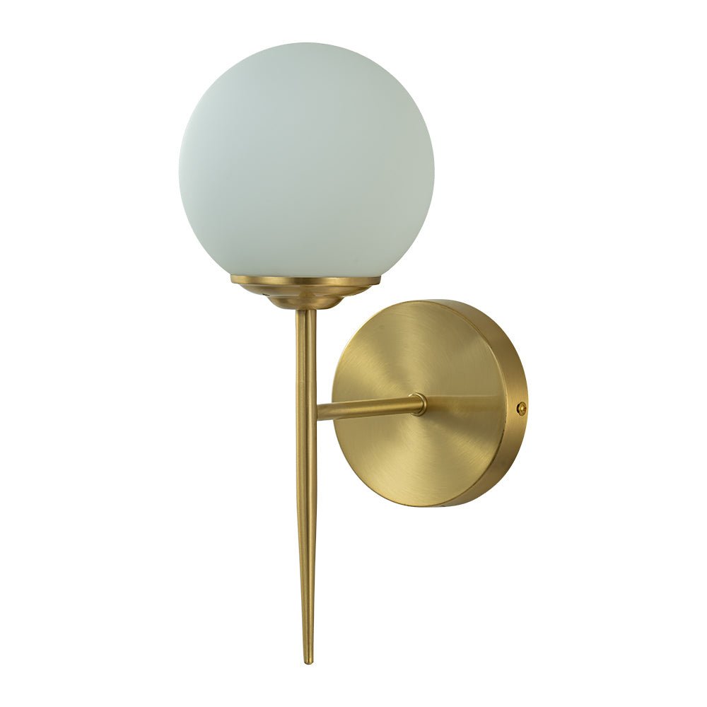 Aether Mid-Century Minimalist Brass Glass Wall Sconce