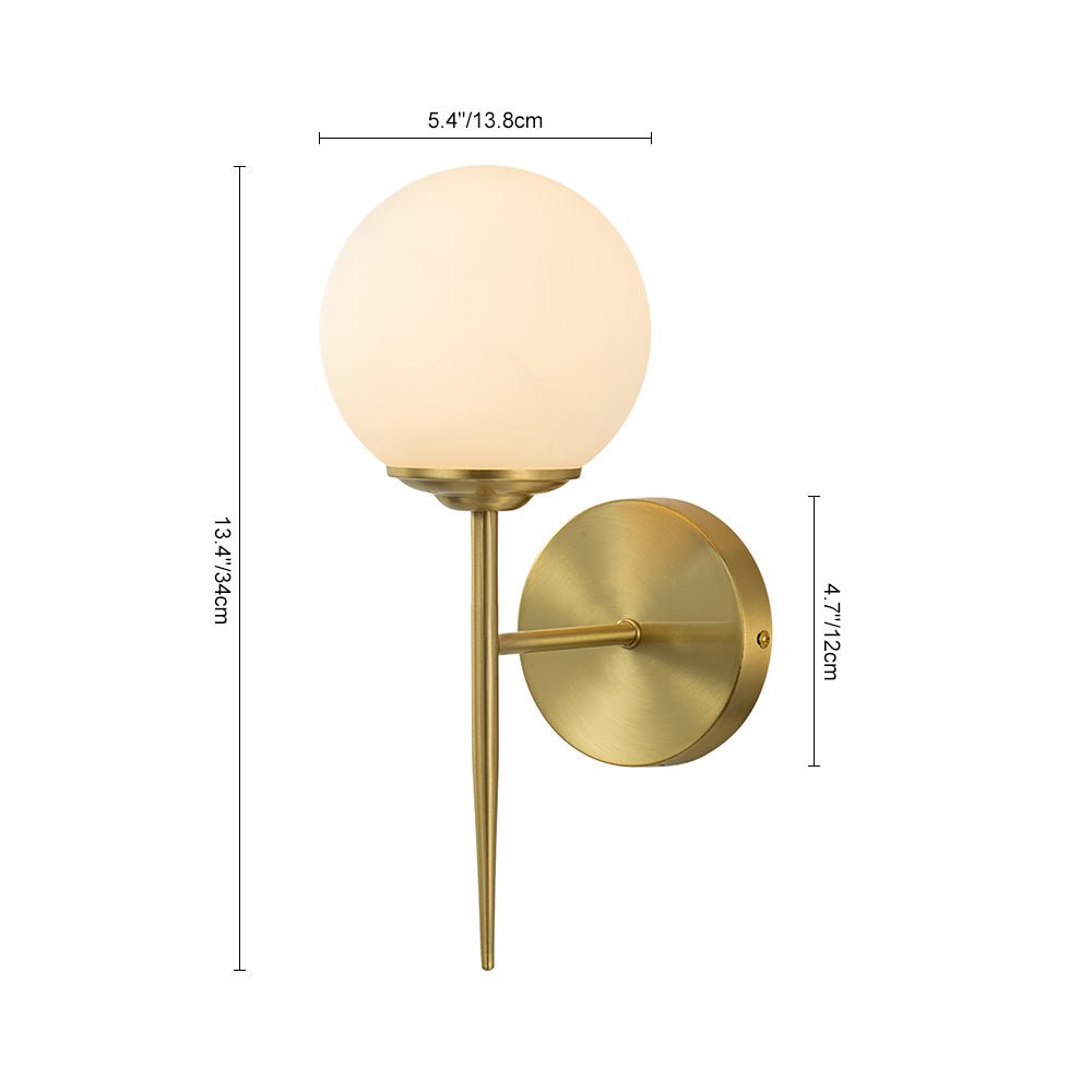 Aether Mid-Century Minimalist Brass Glass Wall Sconce