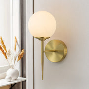 Aether Mid-Century Minimalist Brass Glass Wall Sconce