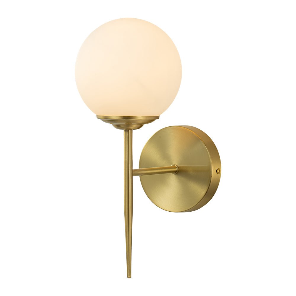 Aether Mid-Century Minimalist Brass Glass Wall Sconce