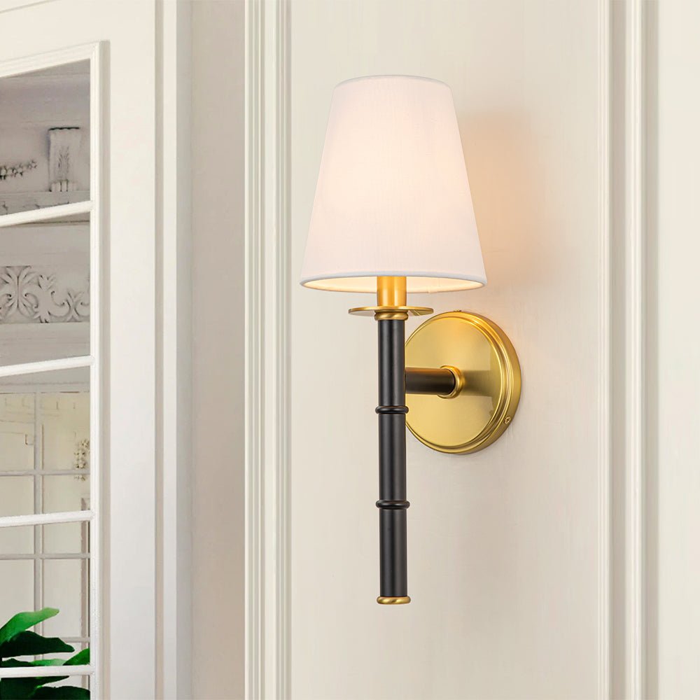 Ornuva Mid-Century Cone Linen Wall Sconce