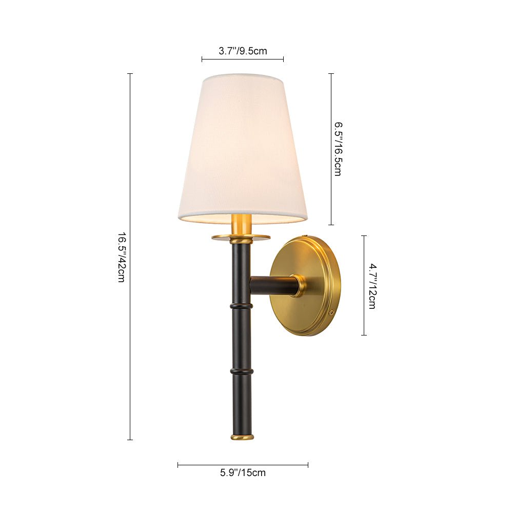 Ornuva Mid-Century Cone Linen Wall Sconce