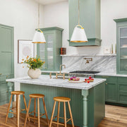 Ildvuvux Mid-Century Conical White Gold Metal Pendant Light