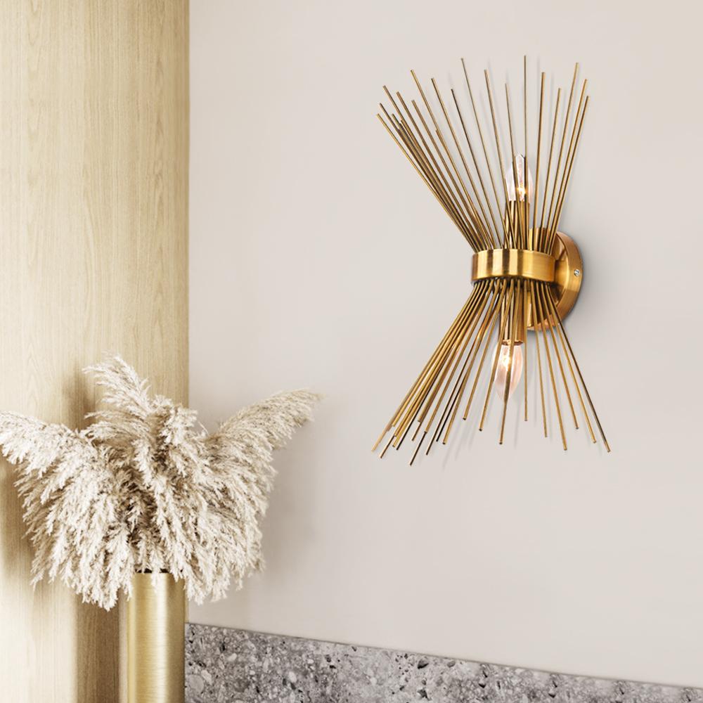 Jarnbrulx Mid Century Sunburst Metal Wall Sconce