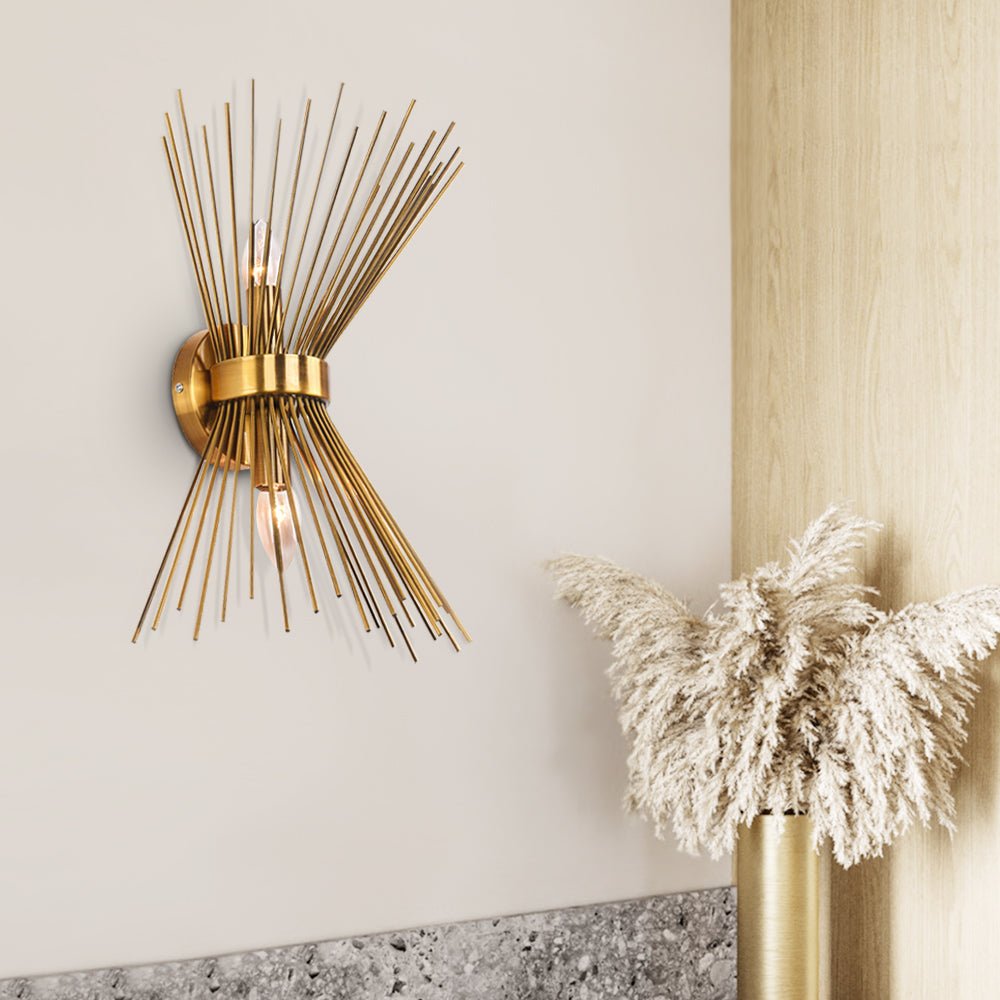 Jarnbrulx Mid Century Sunburst Metal Wall Sconce