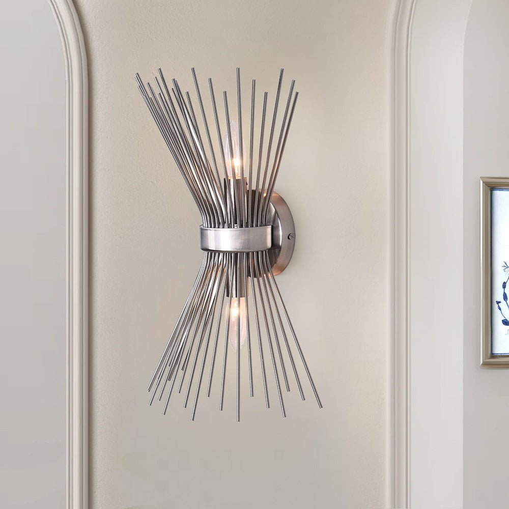 Jarnbrulx Mid Century Sunburst Metal Wall Sconce