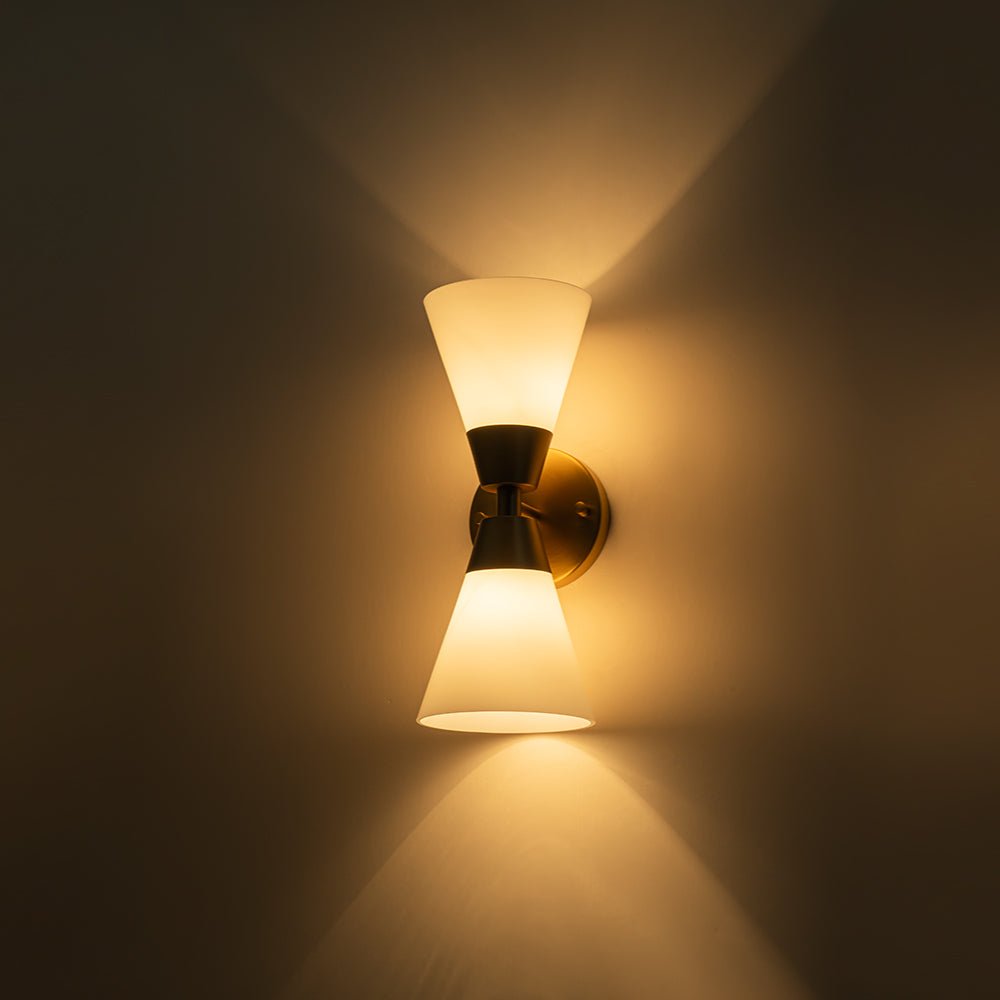 Eirikur Mid-Century Opal Glass Wall Sconce