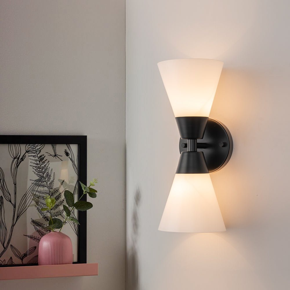 Eirikur Mid-Century Opal Glass Wall Sconce