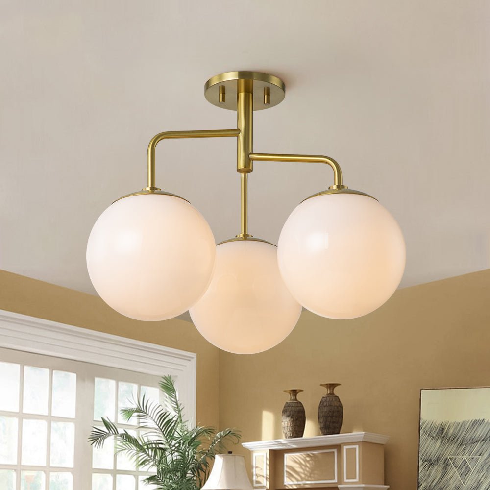 Nordan Mid-Century Sputnik Opal Glass Ceiling Light