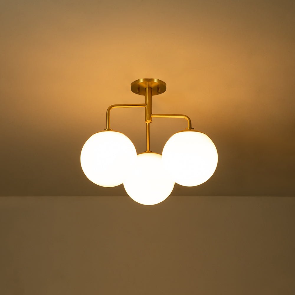 Nordan Mid-Century Sputnik Opal Glass Ceiling Light