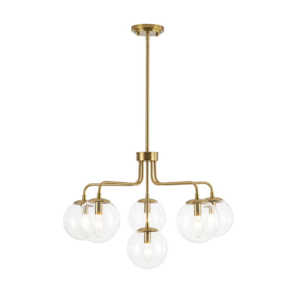 Aevuvix Mid-Century Bubble Sputnik Glass Semi Flush Chandelier - Lamp Copper