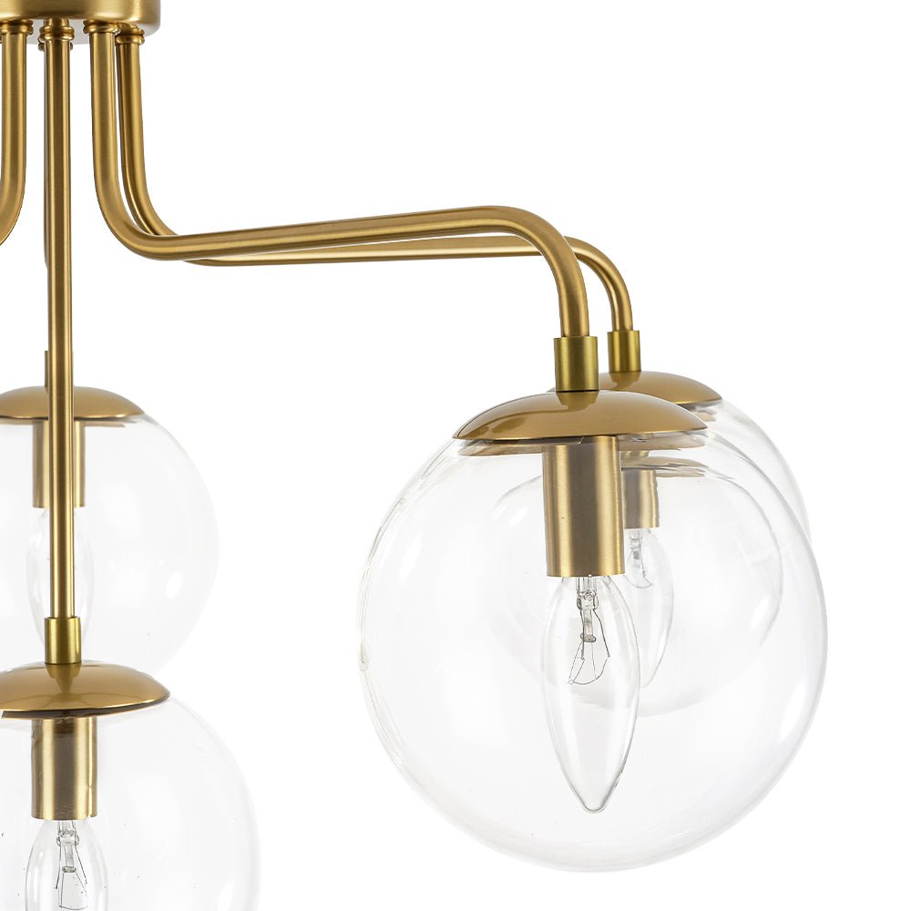 Aevuvix Mid-Century Bubble Sputnik Glass Semi Flush Chandelier - Lamp Copper