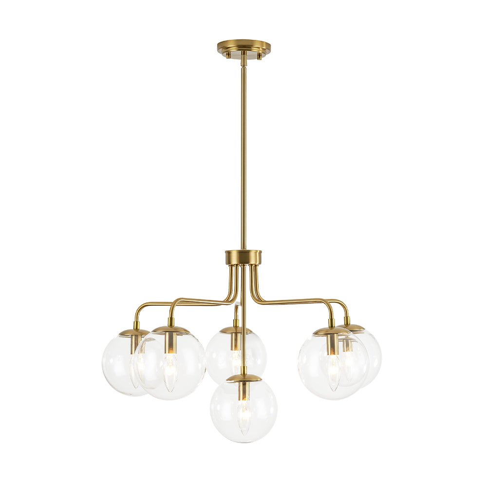 Aevuvix Mid-Century Bubble Sputnik Glass Semi Flush Chandelier - Lamp Copper
