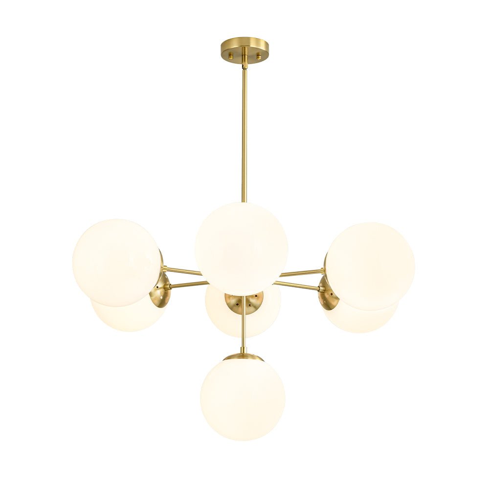Xenuvia Mid-Century Sputnik Opal Glass Globe Chandelier