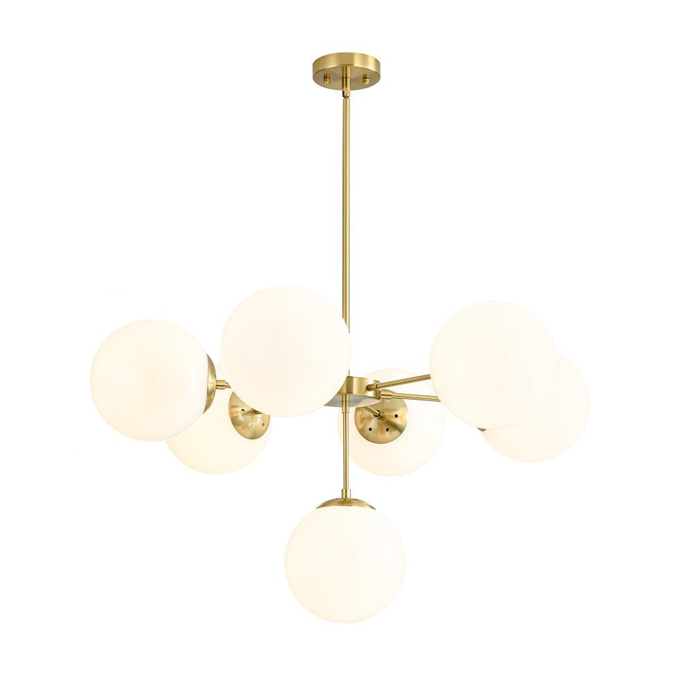 Xenuvia Mid-Century Sputnik Opal Glass Globe Chandelier