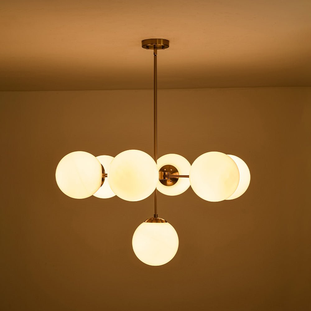 Xenuvia Mid-Century Sputnik Opal Glass Globe Chandelier