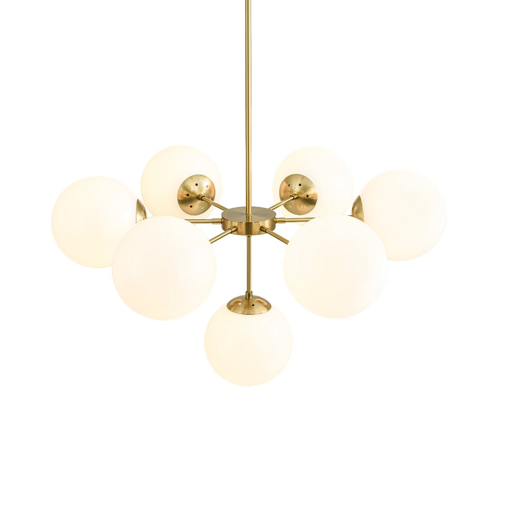 Xenuvia Mid-Century Sputnik Opal Glass Globe Chandelier