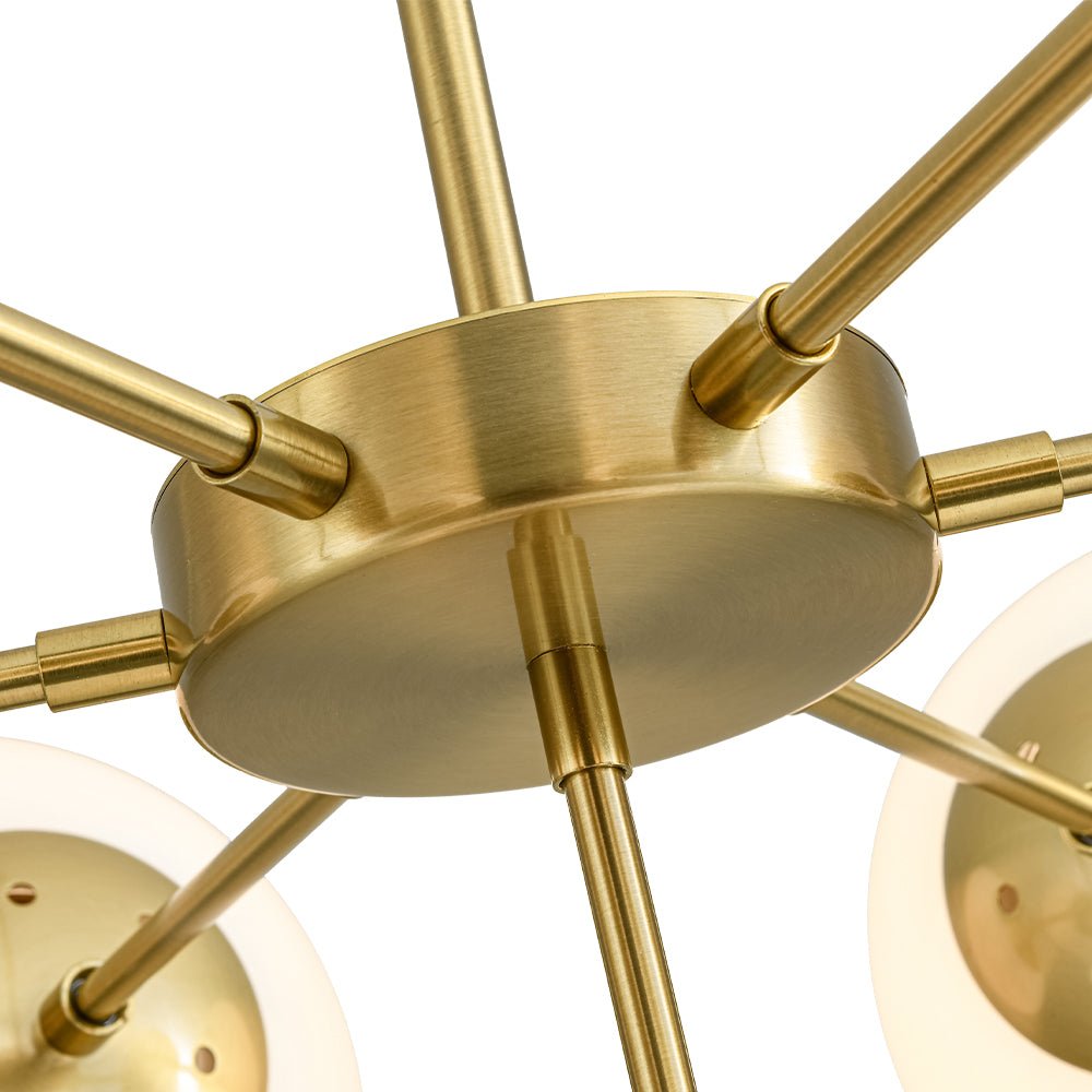 Xenuvia Mid-Century Sputnik Opal Glass Globe Chandelier