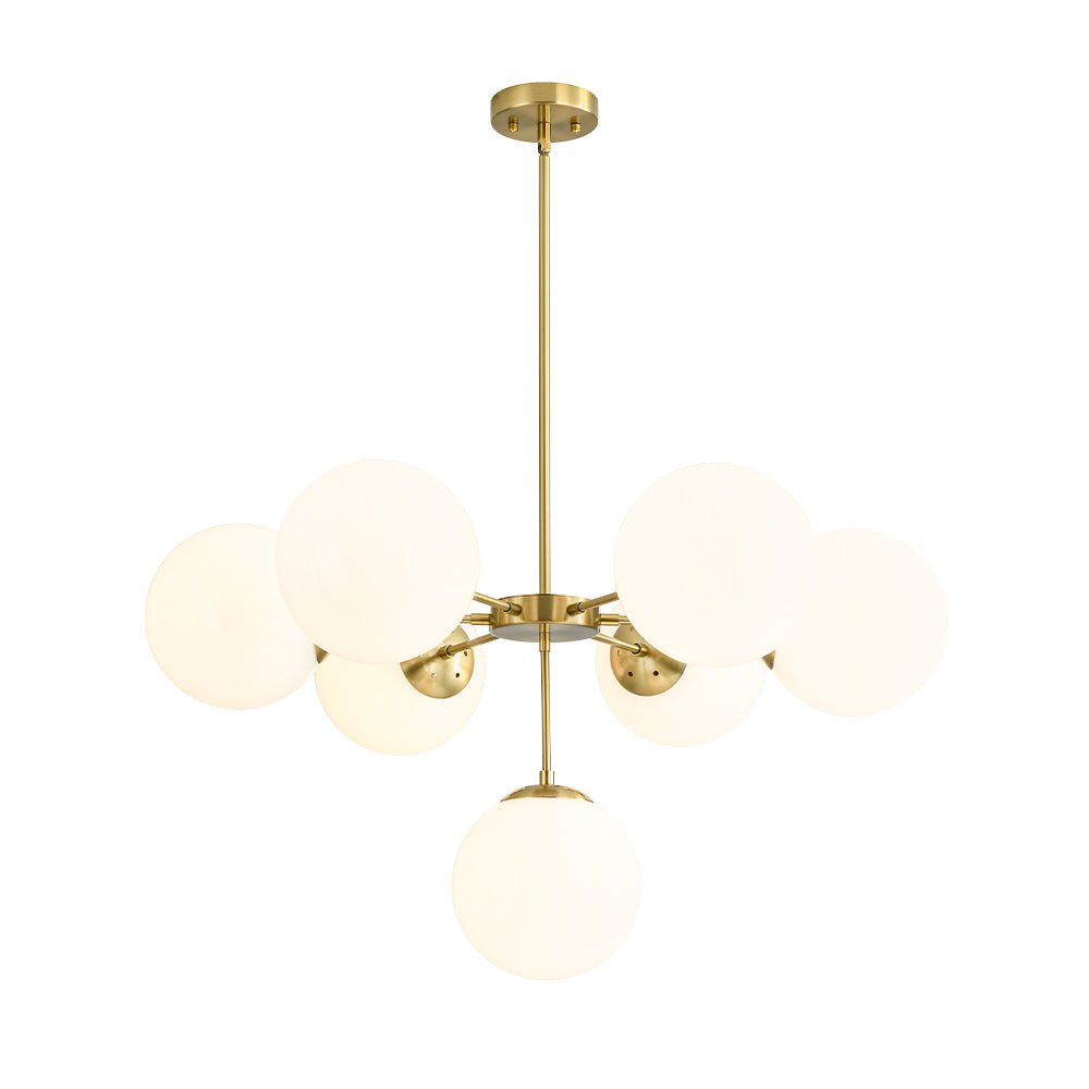 Xenuvia Mid-Century Sputnik Opal Glass Globe Chandelier